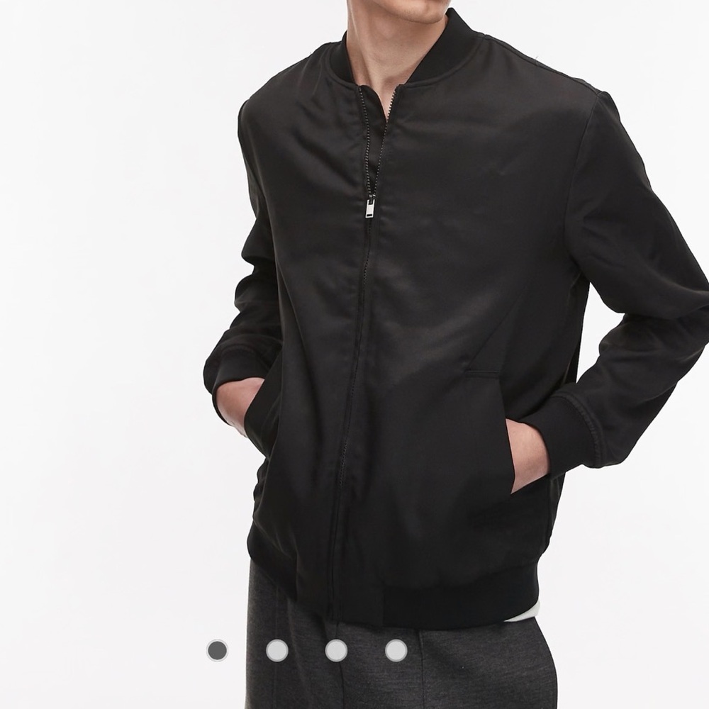 Topman Black Bomber Jacket XL Men’s Lightweight Zip Jacket New With Tags